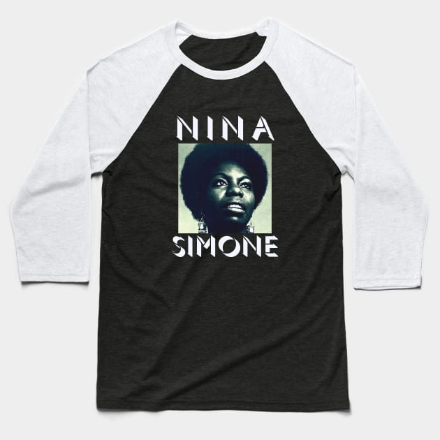 Nina Simone Baseball T-Shirt by artbleed